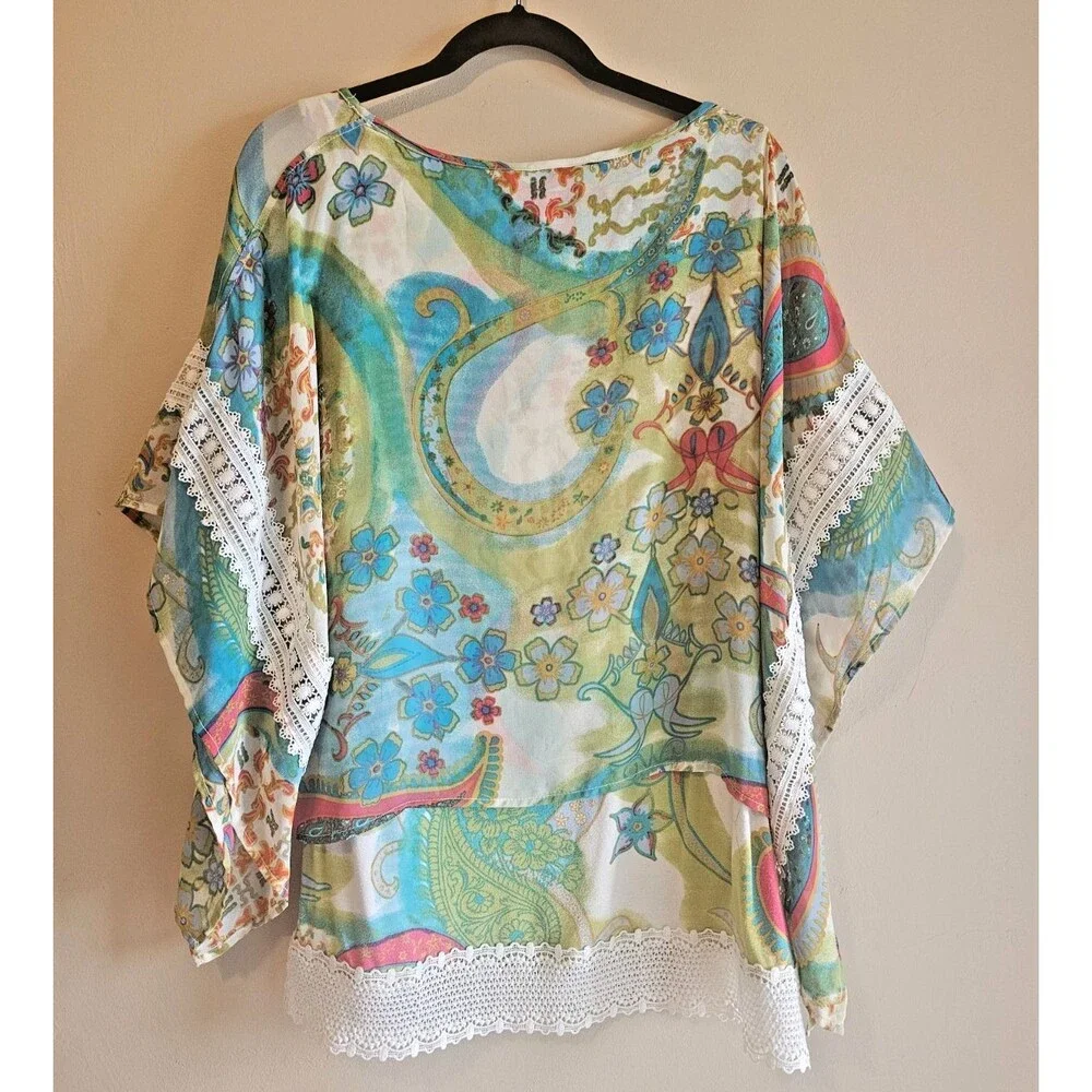 Multiples Shirt Women M Layered, boho, lace, hippie, romantic, flowing - Picture 2 of 4